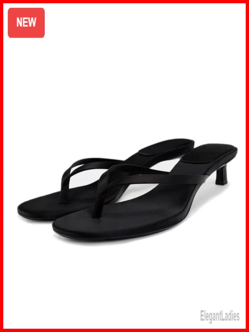 SAFECAMS Women's Kitten Heel Thong Sandals Round Toe T-Strap Flip Flop